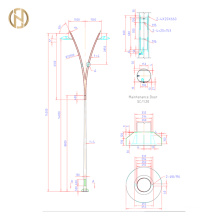 3m to 12m Street Lamp Post For Solar Street Light Lamp Pole 6m Hot Dip Galvanizing Street Pole